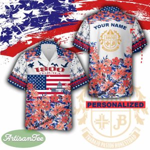 1800 Tequila Wine Beach 3D Hawaiian Shirt Gift Memory Day - 1800 Tequila Wine Independence Day Hawaiian Shirt Photo 2