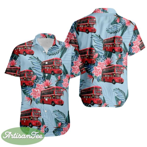 1964 AEC Routemaster Double Decker Bus Hawaiian Shirt Product Photo 1