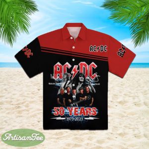 ACDC 50 Years 1973 2023 Rock Music Memories 3D Hawaiian Shirt Product Photo 2