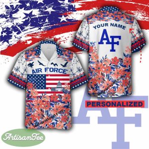 Air Force Falcons Men Women Aloha Hawaiian Shirt For Independence Day - Air Force Falcons Independence Day Hawaiian Shirt Photo 2