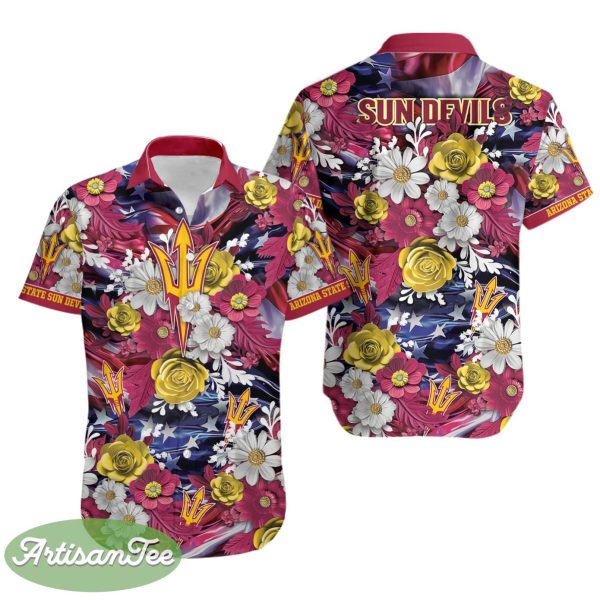 Arizona State Sun Devils NCAA2 Hawaiian Shirt Independence Day Shirt Product Photo 1