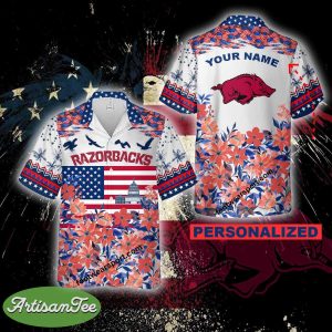 Arkansas RazorbacksMemory Hawaiian Shirt Short Sleeve - Arkansas Razorbacks Independence Day Hawaiian Shirt Photo 2
