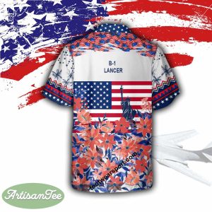Aircraft B-1 Lancer B1 Capitol, Liberty Independece Day AOP Hawaiian Shirt Gift Beach - B-1 Lancer B1 Aircraft Veteran Hawaiian Shirt Photo 2