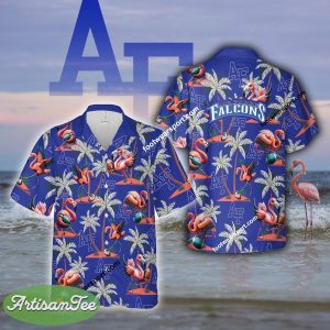 Flamingo Play Football Air Force Falcons AOP Hawaiian Shirt Gift For Fans - NCAA Air Force Falcons Flamingo Play Football Hawaiian Shirt Photo 2