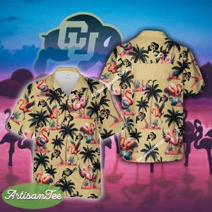 Flamingo Play Football Colorado Buffaloes Hawaiian Shirt Gift For Summer - NCAA Colorado Buffaloes Flamingo Play Football Hawaiian Shirt Photo 2
