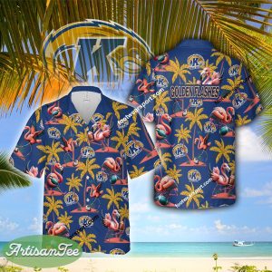 Flamingo Play Football Kent State Golden Flashes Aloha Hawaiian Shirt Gift For Fans - NCAA Kent State Golden Flashes Flamingo Play Football Hawaiian Shirt Photo 2