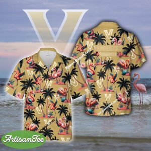 Flamingo Play Football Vanderbilt Commodores Hawaiian Shirt For Beach - NCAA Vanderbilt Commodores Flamingo Play Football Hawaiian Shirt Photo 2