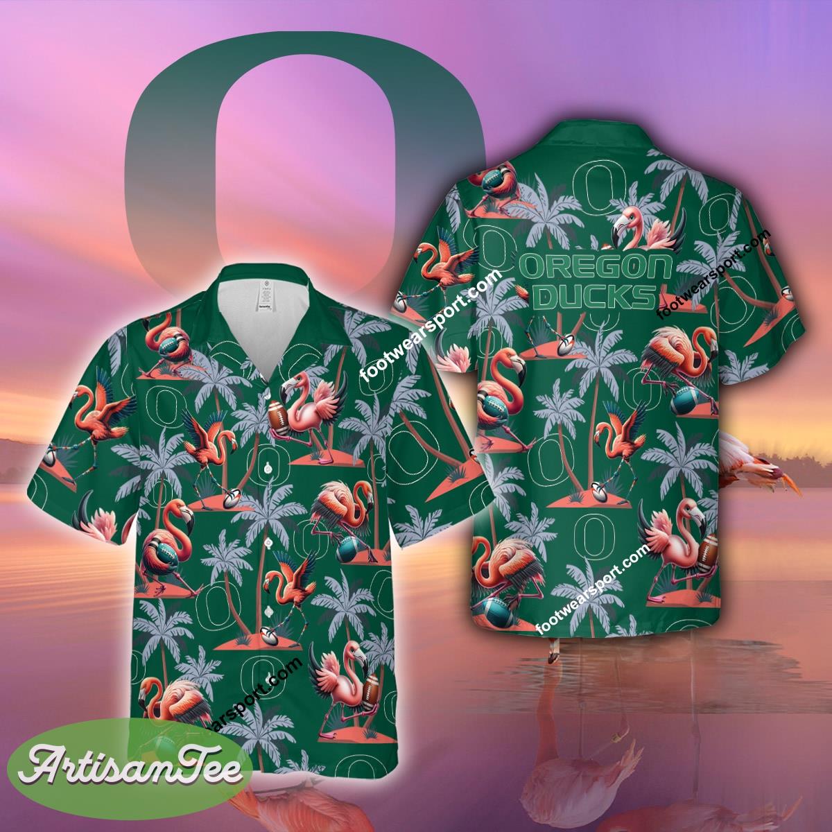 Flamingo Play With Oregon Ducks 3D Hawaiian Shirt For Men And Women 3 Flamingo Play With Oregon Ducks 3D Hawaiian Shirt For Men And Women - NCAA Oregon Ducks Flamingo Play Football Hawaiian Shirt Photo 2