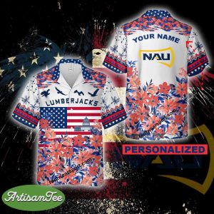 Northern Arizona Lumberjacks Memory Men Women Hawaiian Shirt All Over Print Custom Name - Northern Arizona Lumberjacks Independence Day Hawaiian Shirt Photo 2