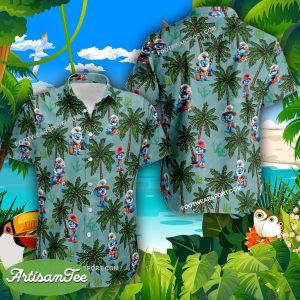 Papa Smurf Go Beach Coconut Vintage 3D Hawaiian Shirt For Men And Women - Papa Smurf Go Beach Coconut Hawaiian Shirt Photo 2