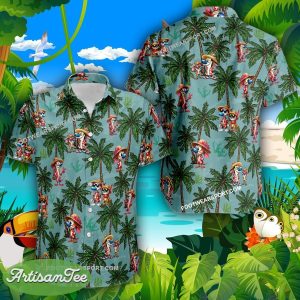 Ren and Stimpy Go Beach Coconut Vintage Aloha Hawaiian Shirt Gift For Fans - Ren and Stimpy Go Beach Coconut Hawaiian Shirt Photo 2
