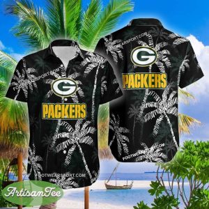 Green Bay Packers Hawaiian Shirt Coconut Tree Vintage AOP Special Gifts - NFL Green Bay Packers 3D Hawaiian Shirt Coconut Tree_2