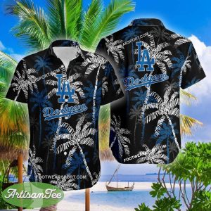Los Angeles Dodgers AOP Hawaiian Shirt Coconut Tree Vintage Gift For Fans - MLB Los Angeles Dodgers 3D Hawaiian Shirt Coconut Tree_2