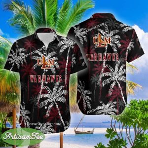 Louisiana Monroe Warhawks Hawaiian Shirt Coconut Tree Vintage Gift For Summer - NCAA Louisiana Monroe Warhawks 3D Hawaiian Shirt Coconut Tree_2