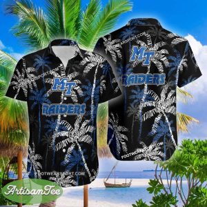 Middle Tenn Blue Raiders Hawaiian Shirt Coconut Tree Vintage AOP Special Gifts - NCAA Middle Tenn Blue Raiders 3D Hawaiian Shirt Coconut Tree_2