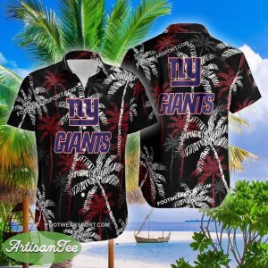 New York Giants 3D Hawaiian Shirt Coconut Tree Vintage For Men And Women - NFL New York Giants 3D Hawaiian Shirt Coconut Tree_2
