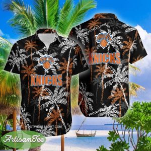New York Knicks Hawaiian Shirt Coconut Tree Vintage For Men And Women - NBA New York Knicks 3D Hawaiian Shirt Coconut Tree_2