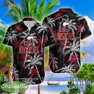 Northern Illinois Huskies 3D Hawaiian Shirt Coconut Tree Vintage For Men And Women - NCAA Northern Illinois Huskies 3D Hawaiian Shirt Coconut Tree_2