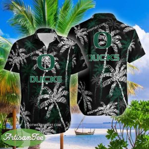 Oregon Ducks Aloha Hawaiian Shirt Coconut Tree Vintage Gift For Fans - NCAA Oregon Ducks 3D Hawaiian Shirt Coconut Tree_2