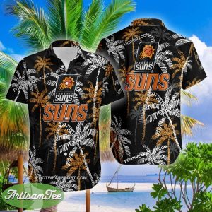Phoenix Suns AOP Hawaiian Shirt Coconut Tree Vintage Gift For Fans - NBA Phoenix Suns 3D Hawaiian Shirt Coconut Tree_2