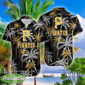 Pittsburgh Pirates AOP Hawaiian Shirt Coconut Tree Vintage Gift For Fans - MLB Pittsburgh Pirates 3D Hawaiian Shirt Coconut Tree_2