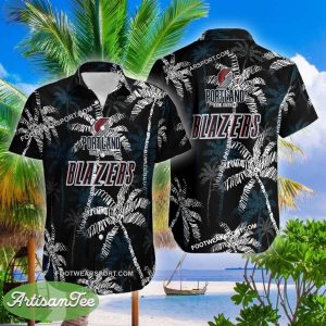 Portland Trail Blazers Hawaiian Shirt Coconut Tree Vintage Gift For Summer - NBA Portland Trail Blazers 3D Hawaiian Shirt Coconut Tree_2