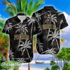 San Diego Padres Hawaiian Shirt Coconut Tree Vintage Gift For Summer - MLB San Diego Padres 3D Hawaiian Shirt Coconut Tree_2