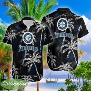 Seattle Mariners Aloha Hawaiian Shirt Coconut Tree Vintage Gift For Fans - MLB Seattle Mariners 3D Hawaiian Shirt Coconut Tree_2