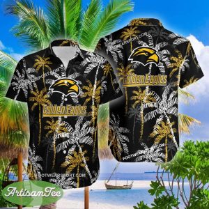 Southern Miss Golden Eagles Hawaiian Shirt Coconut Tree Vintage Gift For Summer - NCAA Southern Miss Golden Eagles 3D Hawaiian Shirt Coconut Tree_2