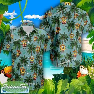 SpongeBob SquarePants Go Beach Coconut Vintage Hawaiian Shirt For Men And Women - SpongeBob SquarePants Go Beach Coconut Hawaiian Shirt Photo 2