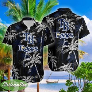 Tampa Bay Rays Hawaiian Shirt Coconut Tree Vintage For Beach - MLB Tampa Bay Rays 3D Hawaiian Shirt Coconut Tree_2
