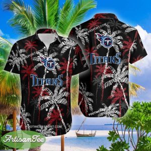 Tennessee Titans Hawaiian Shirt Coconut Tree Vintage Gift For Summer - NFL Tennessee Titans 3D Hawaiian Shirt Coconut Tree_2