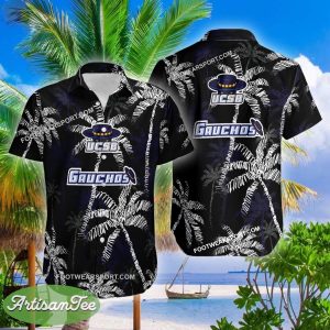 UC Santa Barbara Gauchos Hawaiian Shirt Coconut Tree Vintage AOP Special Gifts - NCAA2 UC Santa Barbara Gauchos 3D Hawaiian Shirt Coconut Tree_2