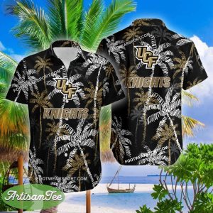 UCF Knights AOP Hawaiian Shirt Coconut Tree Vintage Gift For Fans - NCAA UCF Knights 3D Hawaiian Shirt Coconut Tree_2