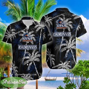 UTSA Roadrunners Hawaiian Shirt Coconut Tree Vintage AOP Special Gifts - NCAA UTSA Roadrunners 3D Hawaiian Shirt Coconut Tree_2