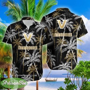 Vanderbilt Commodores Hawaiian Shirt Coconut Tree Vintage All Over Print Gift Summer - NCAA Vanderbilt Commodores 3D Hawaiian Shirt Coconut Tree_2