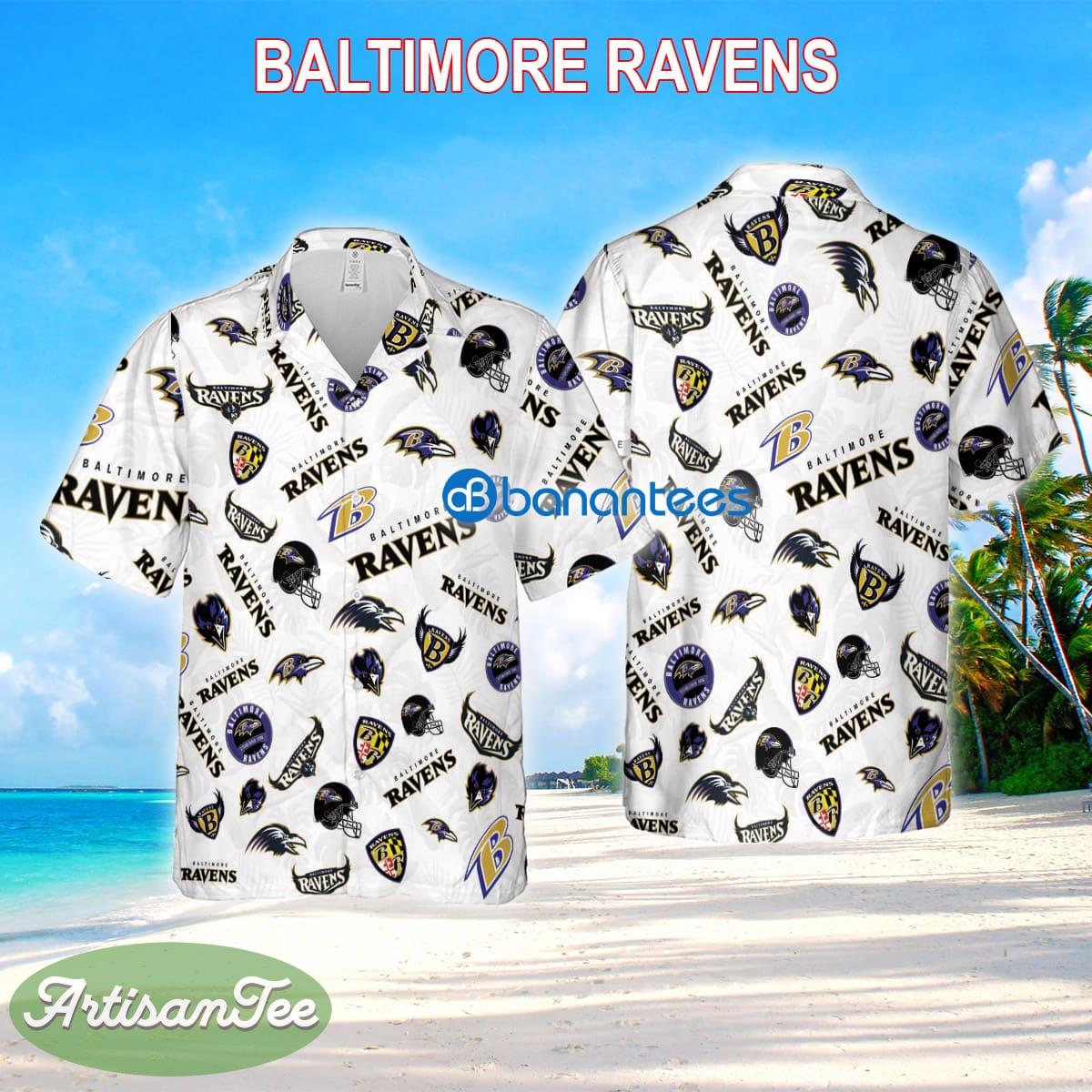Baltimore Ravens 3D Hawaiian Shirt White Pattern Logo New For Men And Women Product Photo 1