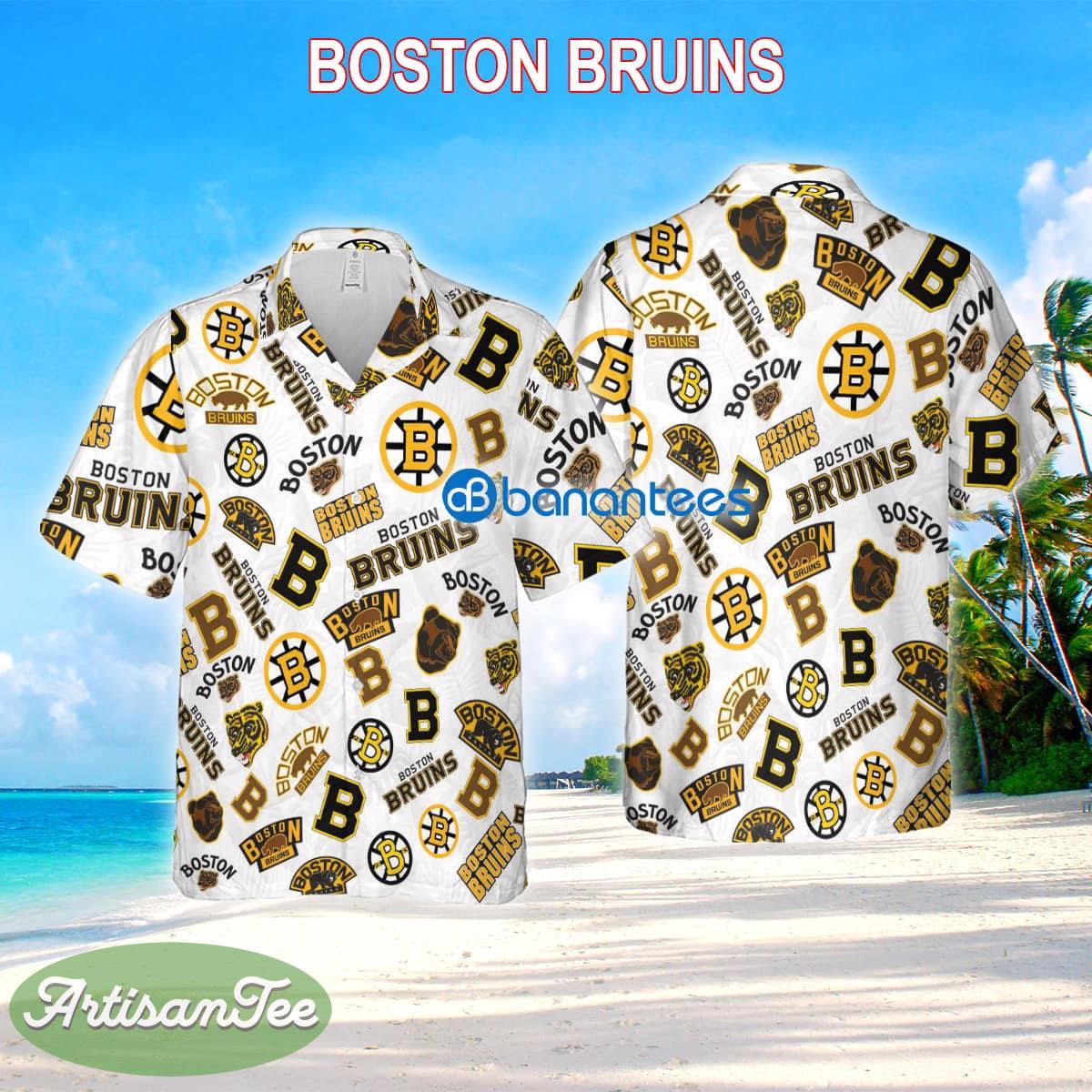 Boston Bruins 3D Hawaiian Shirt White Pattern Logo New For Men And Women Product Photo 1