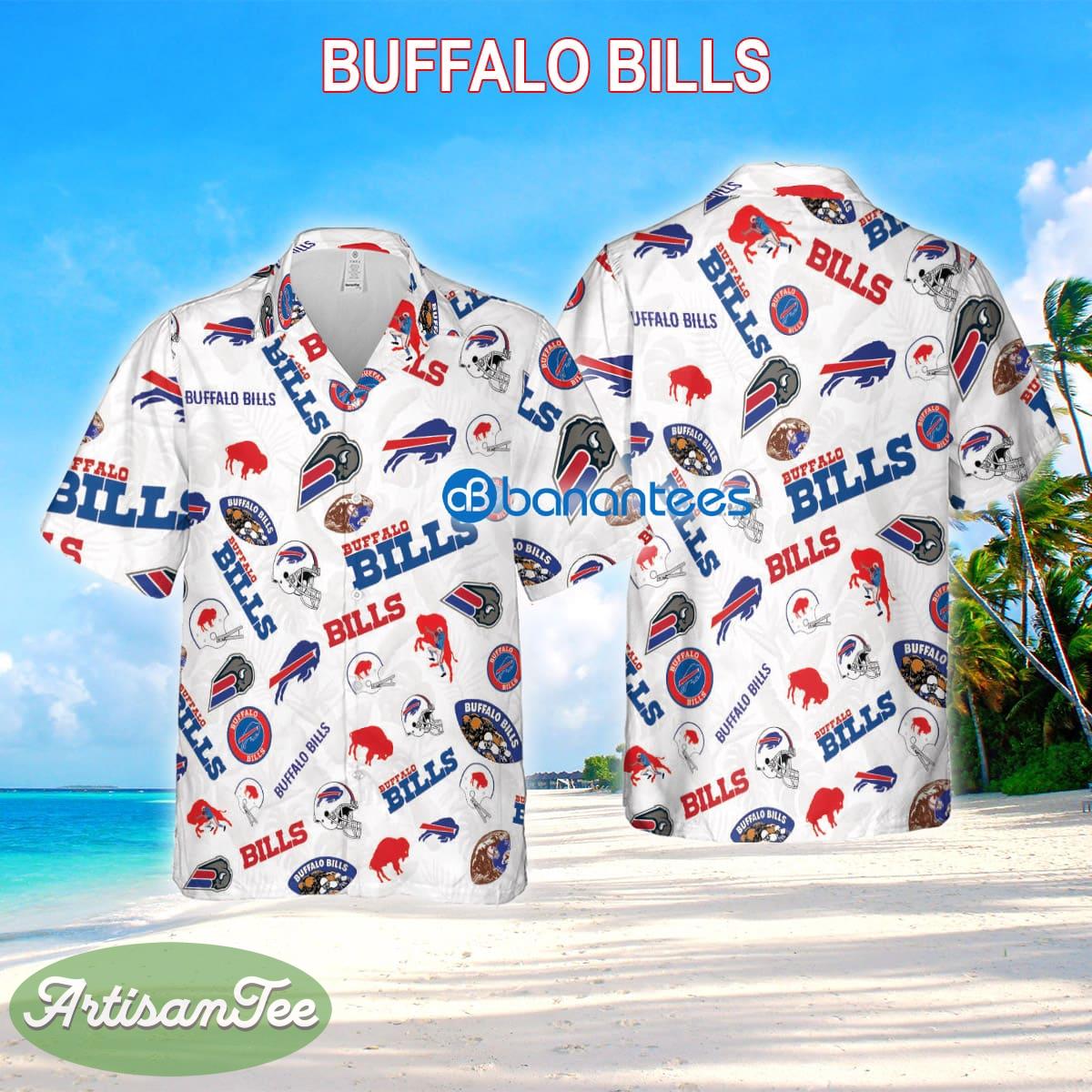 Buffalo Bills Aloha 3D Hawaiian Shirt White Pattern Logo New Gift For Fans - Buffalo Bills Aloha 3D Hawaiian Shirt White Pattern Logo New Gift For Fans
