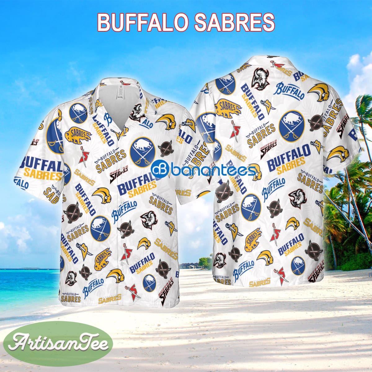 Buffalo Sabres Aloha 3D Hawaiian Shirt White Pattern Logo New Gift For Fans - Buffalo Sabres Aloha 3D Hawaiian Shirt White Pattern Logo New Gift For Fans