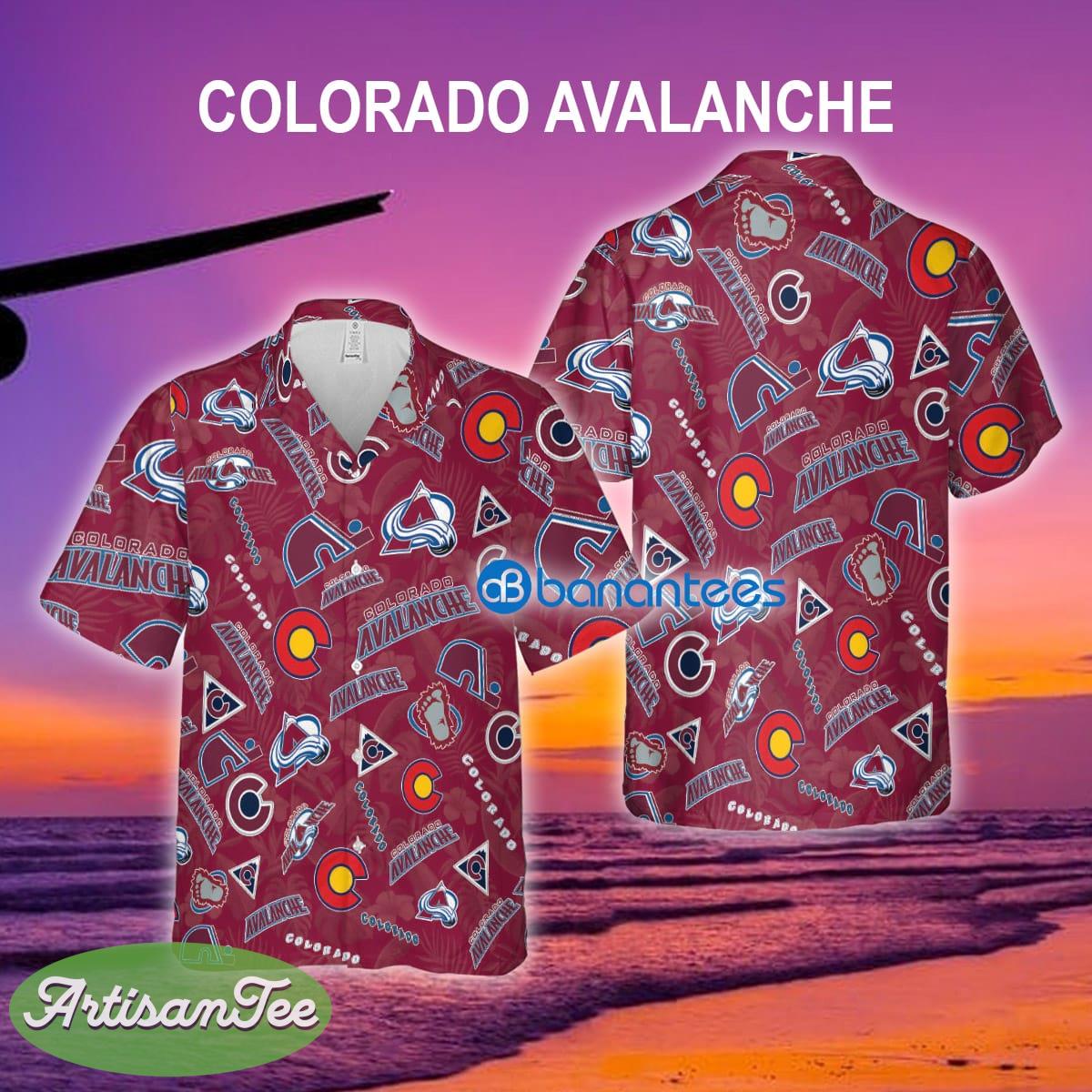 Colorado Avalanche AOP Hawaiian Shirt Pattern Logo For Beach - Colorado Avalanche AOP Hawaiian Shirt Pattern Logo For Beach