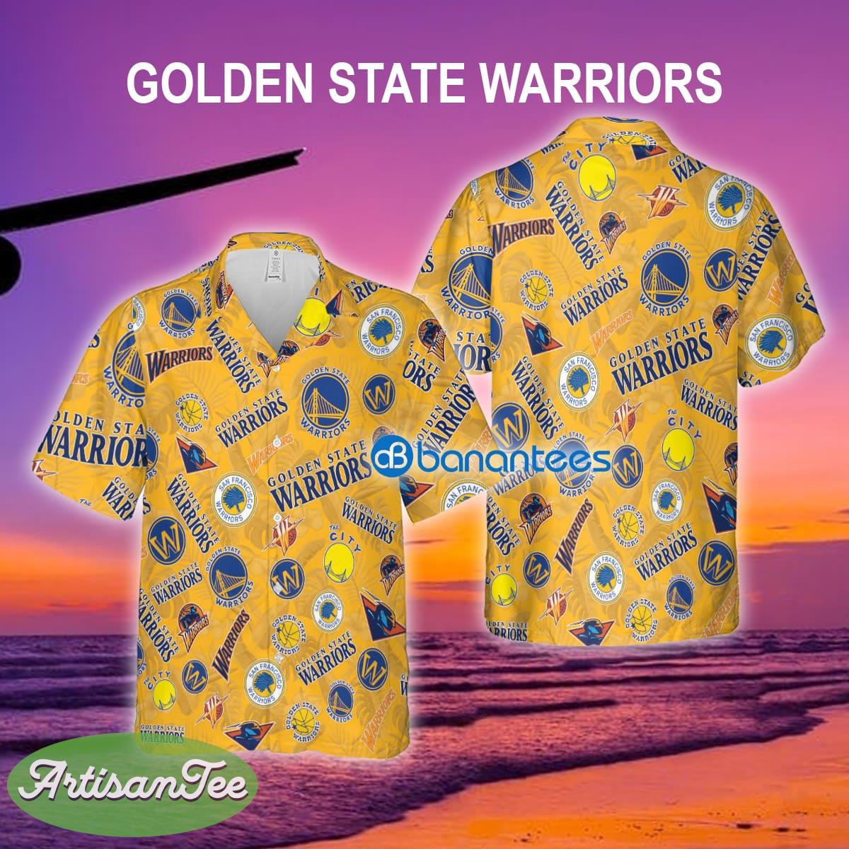 Golden State Warriors Hawaiian Shirt Pattern Logo For Beach - Golden State Warriors Hawaiian Shirt Pattern Logo For Beach