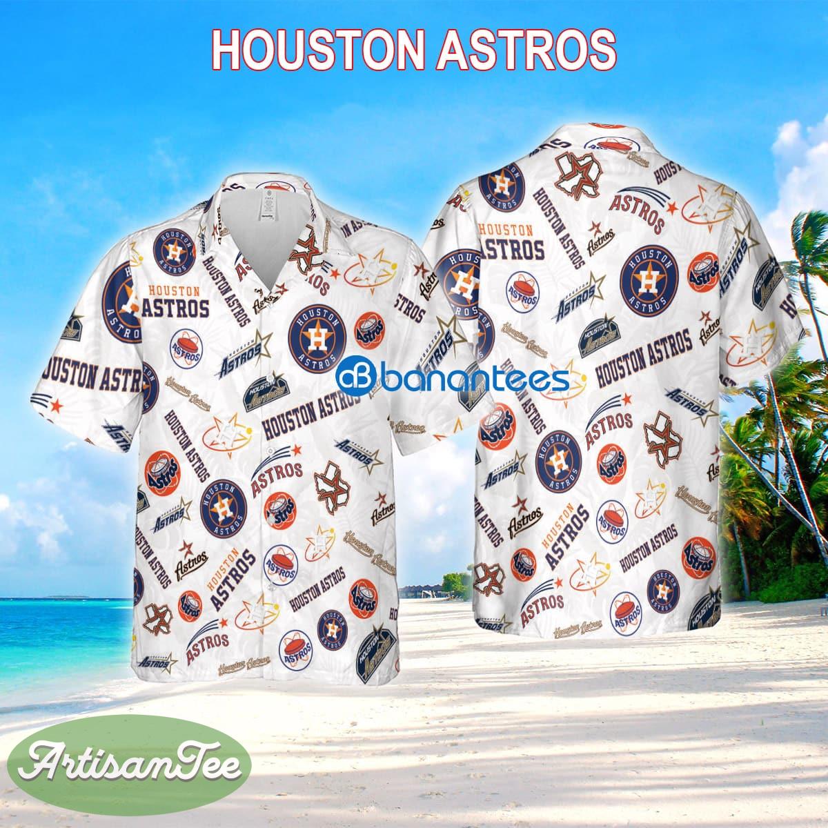 Houston Astros AOP 3D Hawaiian Shirt White Pattern Logo New Gift For Fans - Houston Astros AOP 3D Hawaiian Shirt White Pattern Logo New Gift For Fans