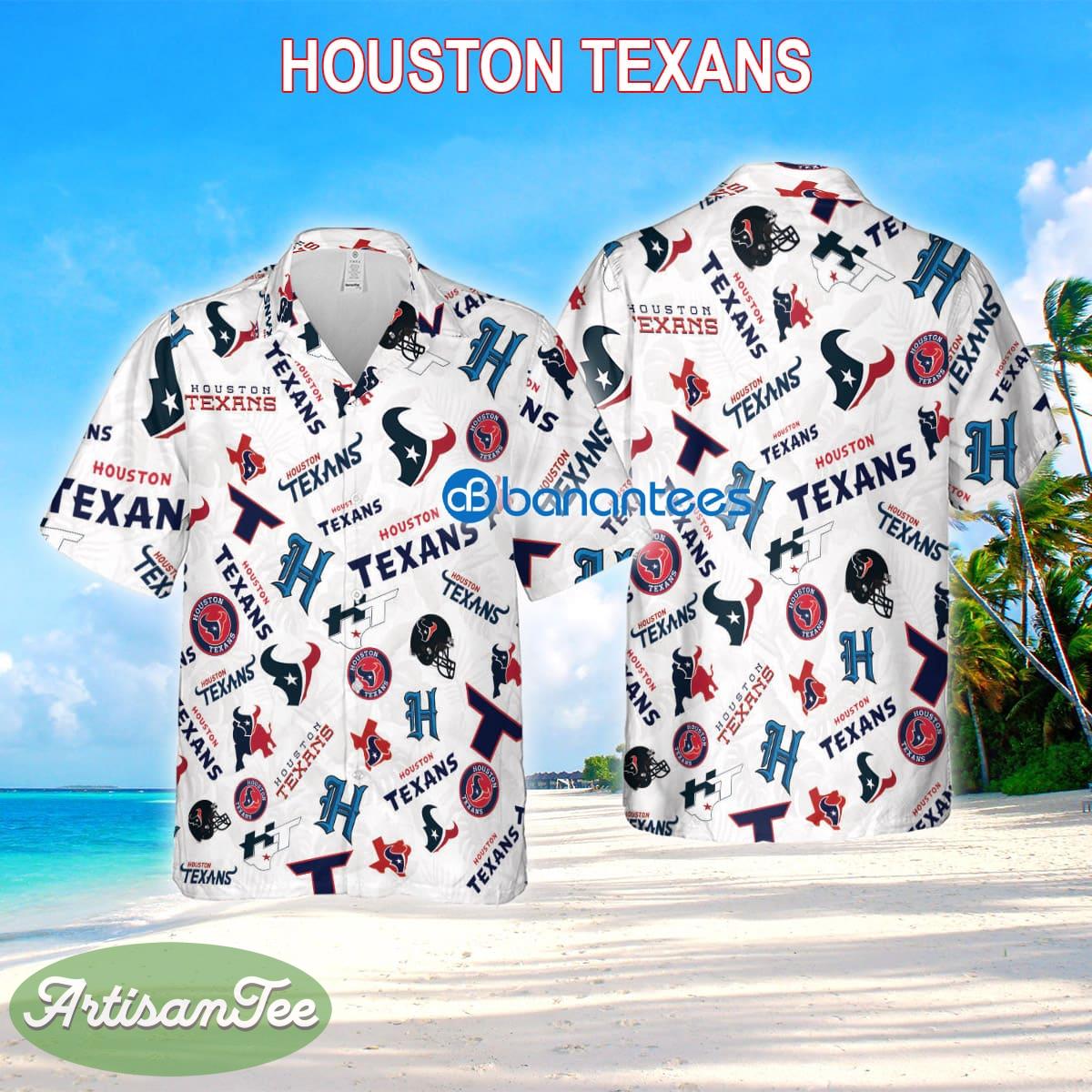 Houston Texans 3D 3D Hawaiian Shirt White Pattern Logo New For Men And Women - Houston Texans 3D 3D Hawaiian Shirt White Pattern Logo New For Men And Women