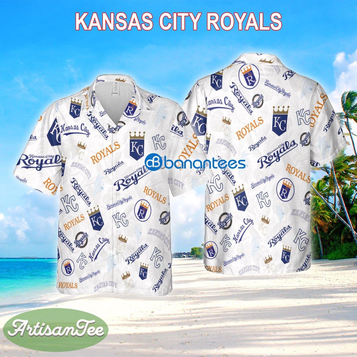 Kansas City Royals 3D Hawaiian Shirt White Pattern Logo New All Over Print Gift Summer - Kansas City Royals 3D Hawaiian Shirt White Pattern Logo New All Over Print Gift Summer