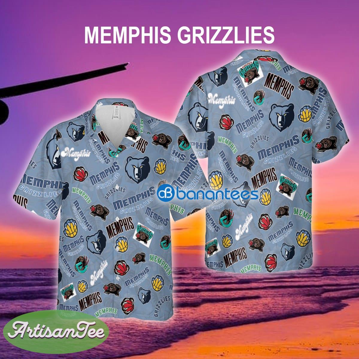 Memphis Grizzlies Hawaiian Shirt Pattern Logo All Over Print For Beach - Memphis Grizzlies Hawaiian Shirt Pattern Logo All Over Print For Beach