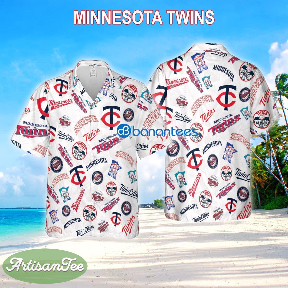 Minnesota Twins 3D 3D Hawaiian Shirt White Pattern Logo New For Men And Women - Minnesota Twins 3D 3D Hawaiian Shirt White Pattern Logo New For Men And Women