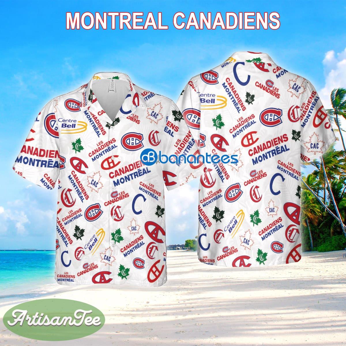 Montreal Canadiens 3D Hawaiian Shirt White Pattern Logo New All Over Print Gift Summer - Montreal Canadiens 3D Hawaiian Shirt White Pattern Logo New All Over Print Gift Summer