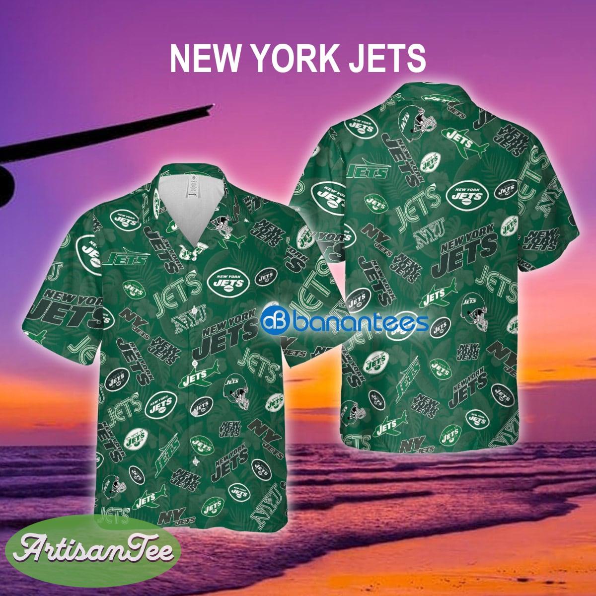 New York Jets 3D Hawaiian Shirt Pattern Logo For Beach - New York Jets 3D Hawaiian Shirt Pattern Logo For Beach