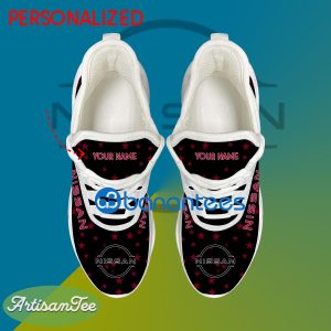 Nissan Car Racing Sport Sneaker Symbolic Custom Name Gift Max Soul Shoes USA Flag Star New For Fans - Nissan Car Racing Running Shoes New Trending Personalized Photo 2